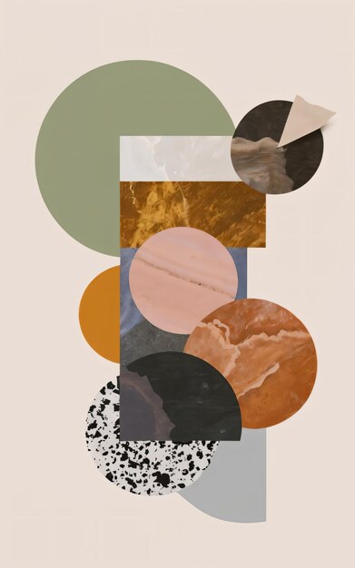 Retro collage with abstract shapes