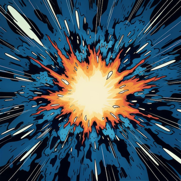 Retro Comic Book stijl Marine Supernova explosie illustratie