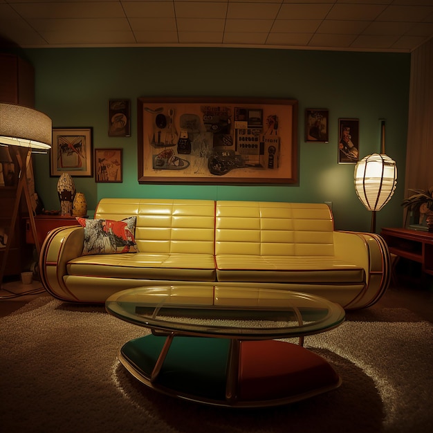 Photo retro couch in living room