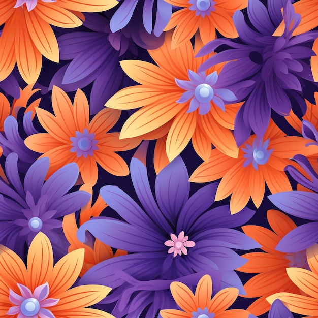Retro Daisy Delight Groovy Summer Pattern with Swirling 60s Vibes