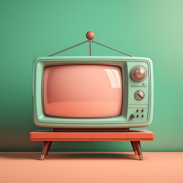 Retro design old television generative ai