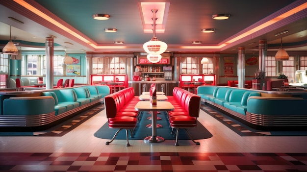 Retro Diner Interieur achtergrond