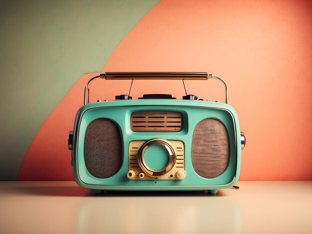 Retro elegant and vintage radio as a large banner for media discussions or podcast broadcasters