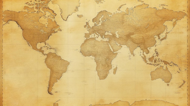 Retro Explorations Aged Old World Map with Vintage Charm Nostalgic Atlas Generative AI