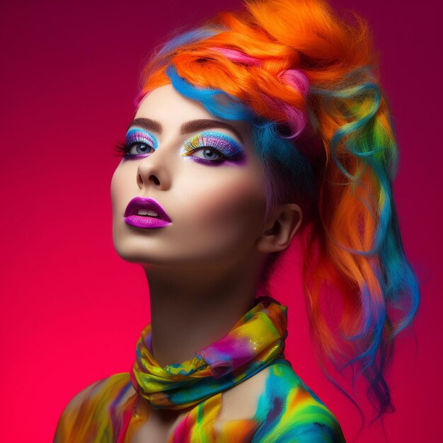 Retro fashion hair and creative hairstyling unique designs makeup and asian cartoon inspirations