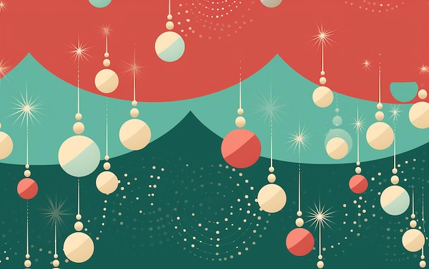 Retro Festive Charm Christmas Background with Styled Pattern