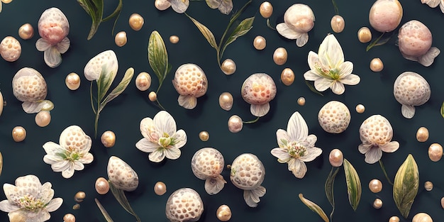 Retro floral background with delicate botanical elements