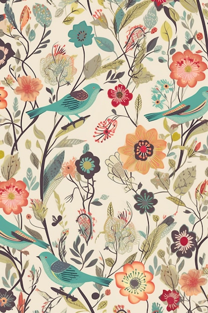 Retro Floral Pattern Background