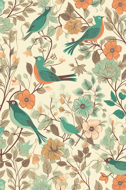 Retro Floral Pattern Background