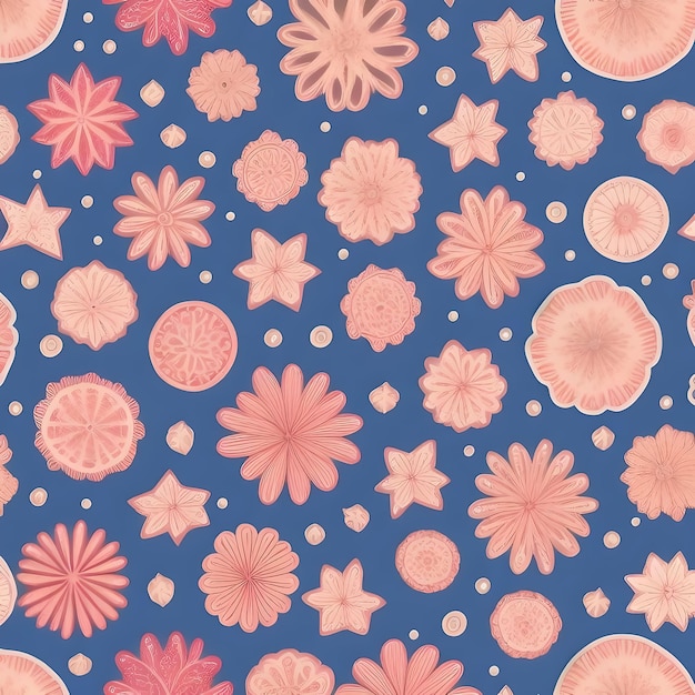 Photo retro floral pattern illustration