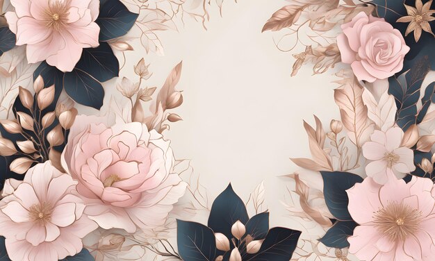 Retro Flower Background Beautiful Old Floral Wall Art Design Wallpaper generated by AI