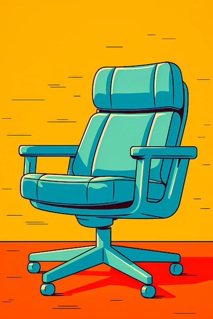 Retro Furniture Mall Interior Design chair in the 1960s poster art style pop art Generative AI