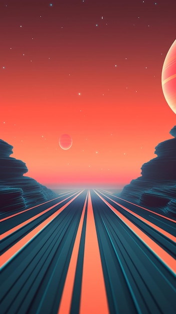 Retro Futuristic 3D Abstract Background