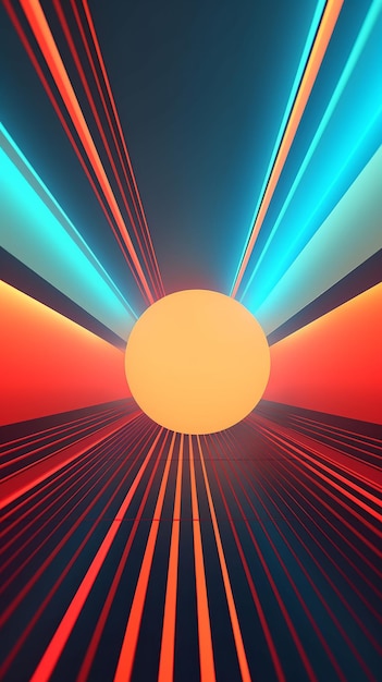 Retro Futuristic 3D Abstract Background