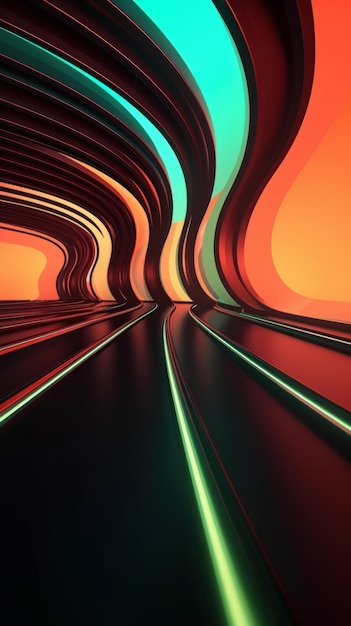 Retro Futuristic 3D Abstract Background