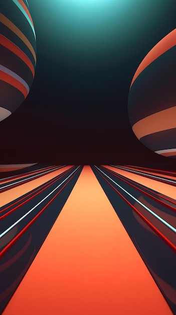 Retro Futuristic 3D Abstract Background