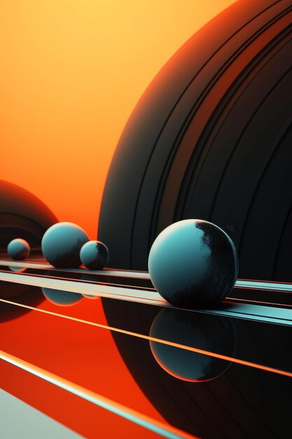 Retro Futuristic 3D Abstract Background