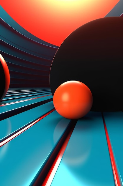 Retro Futuristic 3D Abstract Background