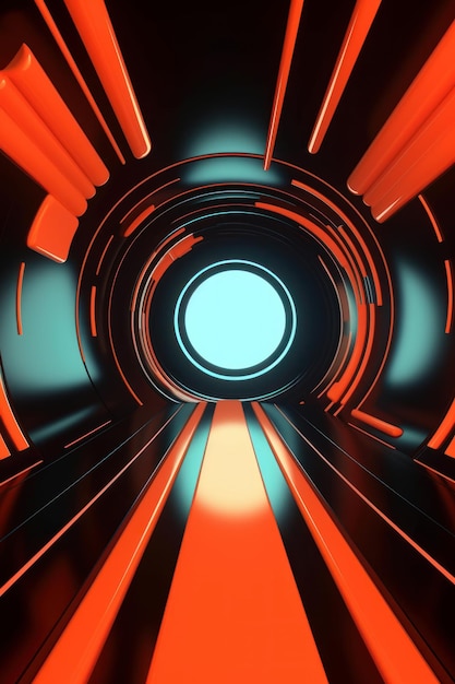 Retro Futuristic 3D Abstract Background