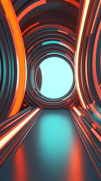 Retro Futuristic 3D Abstract Background