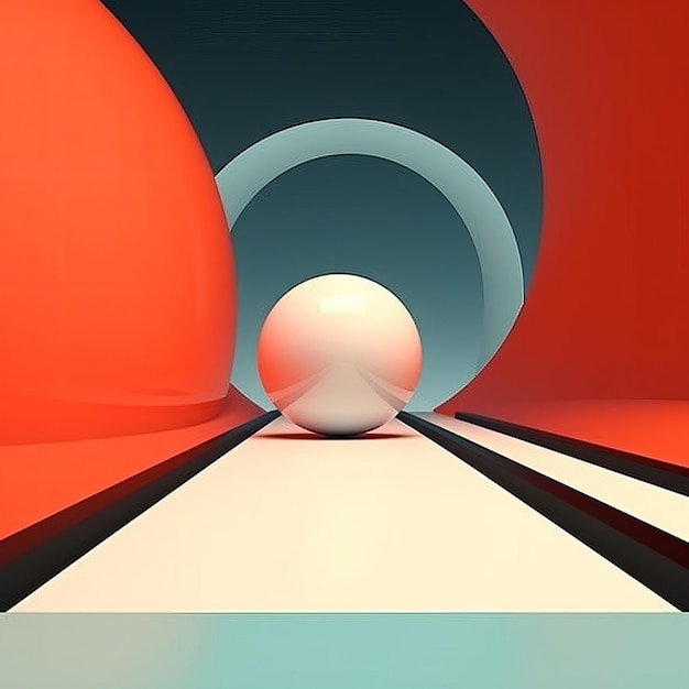 Retro Futuristic 3D Abstract Background