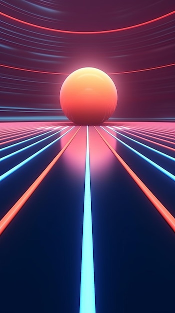 Retro Futuristic 3D Abstract Background