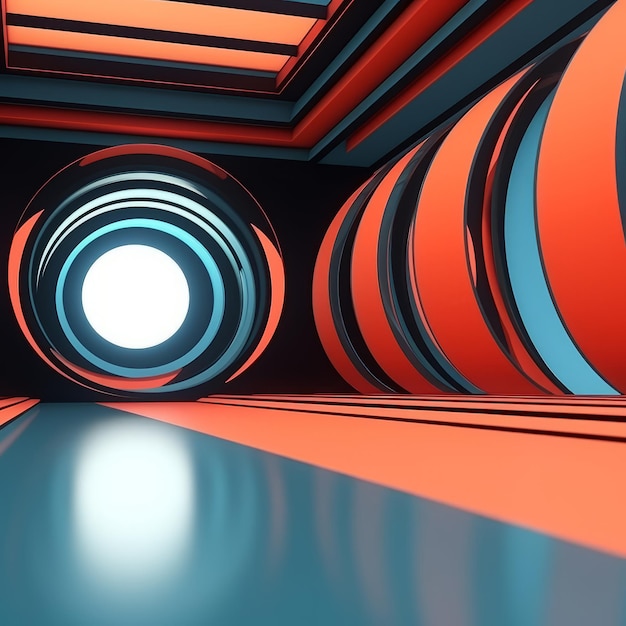 Retro Futuristic 3D Abstract Background