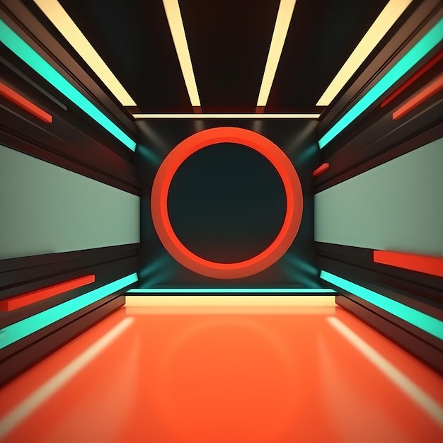 Retro Futuristic 3D Abstract Background