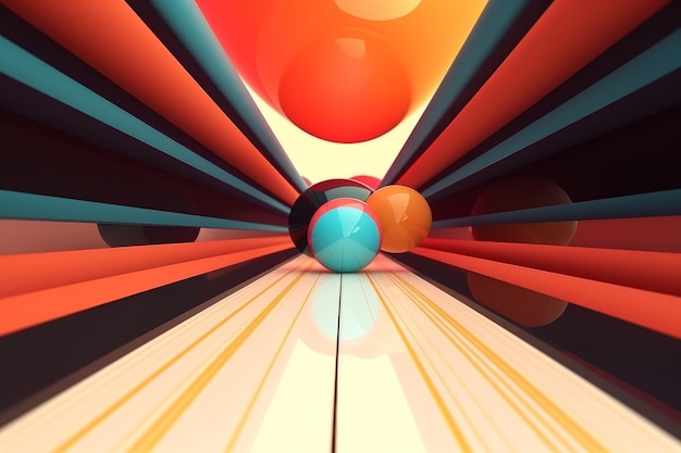 Retro Futuristic 3D Abstract Background