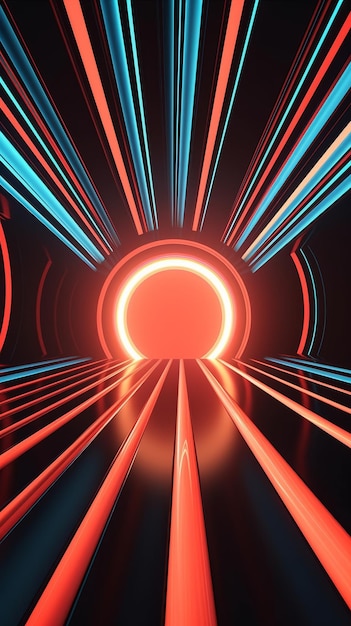 Retro futuristic 3d abstract background