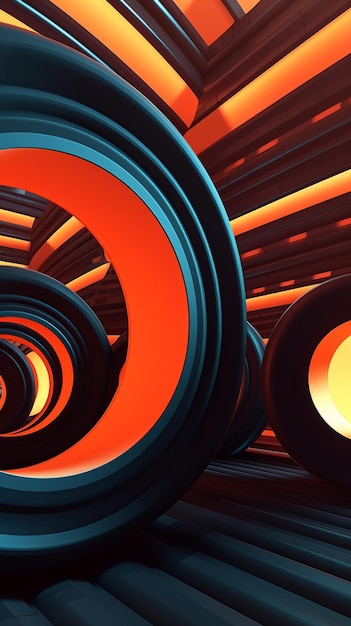 Retro Futuristic 3D Abstract Background