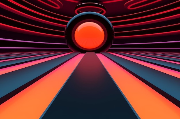 Retro futuristic 3d abstract background