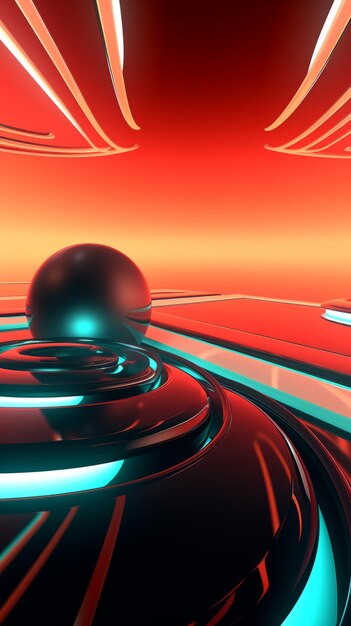 Retro Futuristic 3D Abstract Background