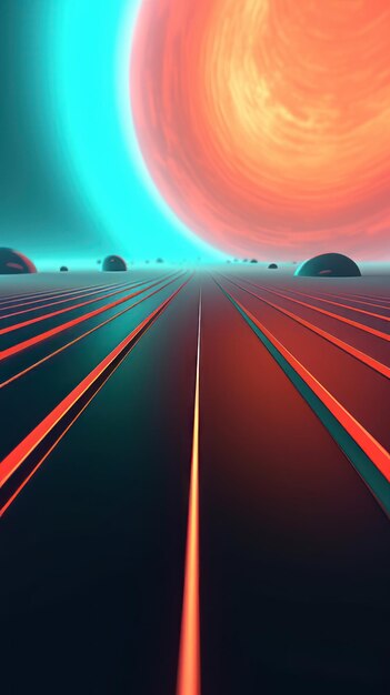 Retro Futuristic 3D Abstract Background