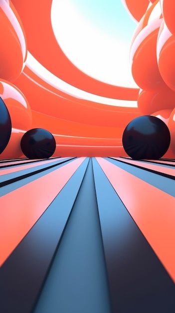 Retro Futuristic 3D Abstract Background