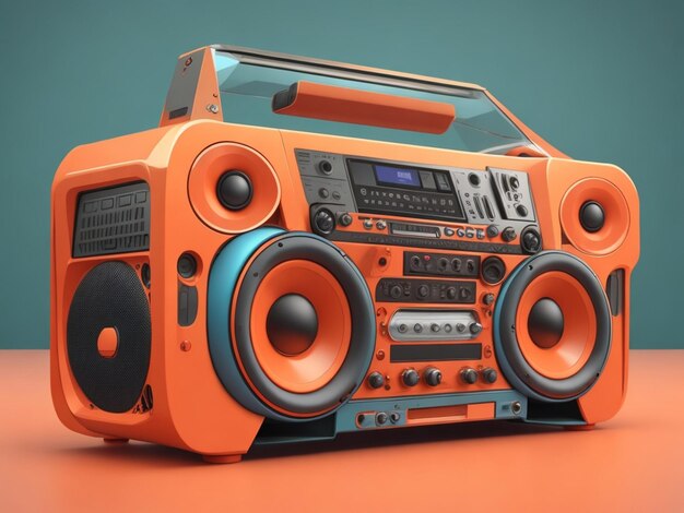 Retro futuristic boom radio box