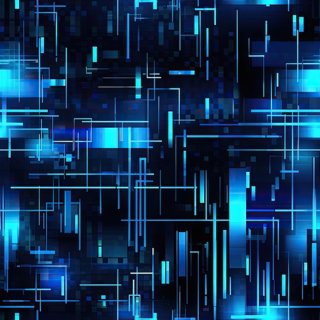 Retro futuristic digital blue pixel pattern