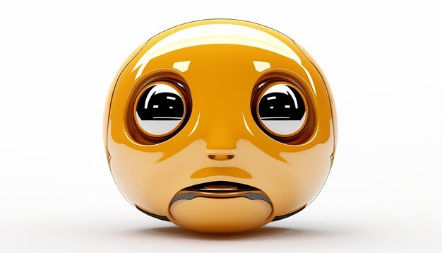 Retro futuristic emoji face on white background