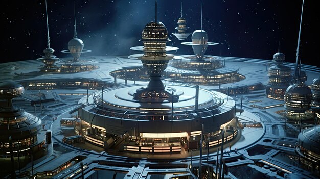 retro futuristic star base