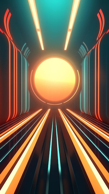 Retro-futuristische 3D abstracte achtergrond