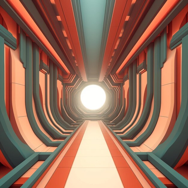 Retro Futuristische Fractal Ontwerp Achtergrond