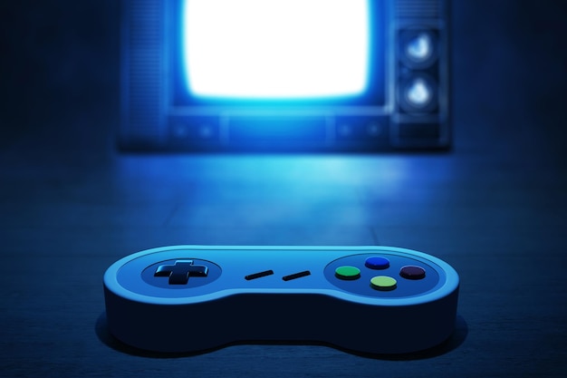 3Dイラストのレトロゲームコントローラー