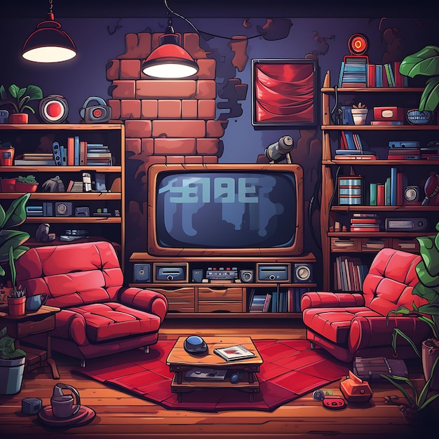 Retro Gaming Den 8 Bit Pixelated Backdrop Retro Game Screens Creative Design Live Stream Background