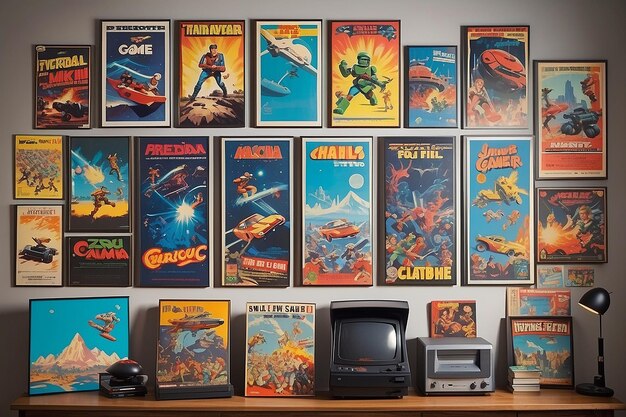 Retro Gaming Nostalgia Classic Game Posters on Walls