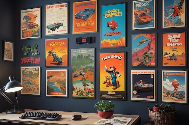 Retro Gaming Nostalgia Classic Game Posters on Walls