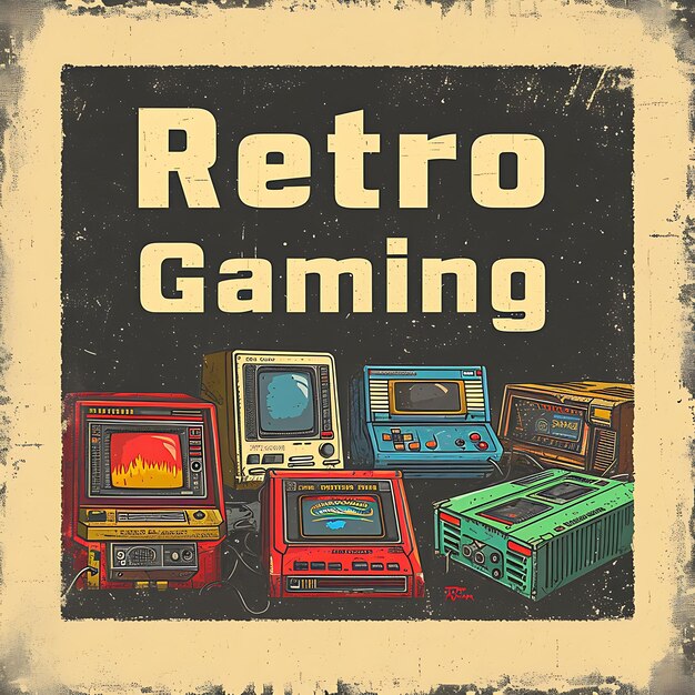 Photo retro gaming text with scrolling effect nostalgic style and creative decor live stream background