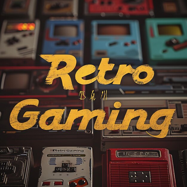 Retro Gaming Text With Scrolling Effect Nostalgic Style and Creative Decor Live Stream Background