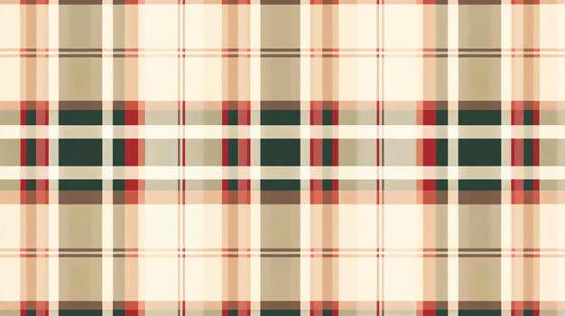 Foto retro-geïnspireerd naadloos vectorpatroon klassiek beige rood en groen kleurblok plaid ontwerp