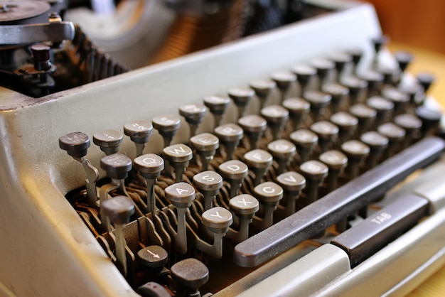 Retro gray typewriter letter