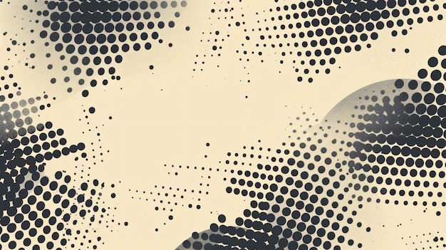 Foto retro halftone textuur zwarte stippen patroon op beige achtergrond vintage pop art stijl vector illustratie